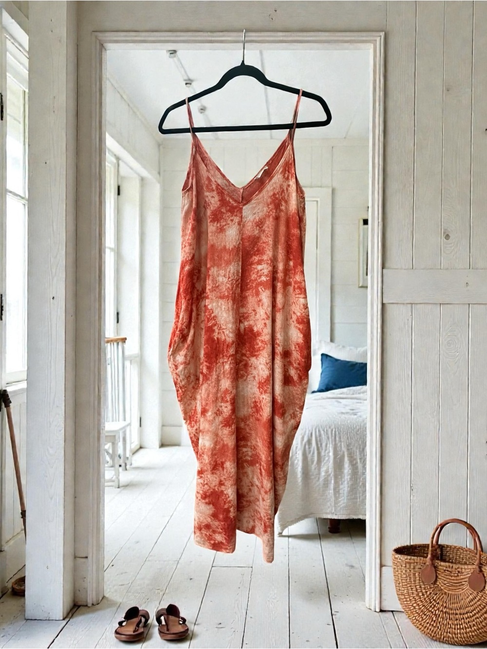 Bucket List Lightweight Tye Dye Maxi Dress. Cotton Size: Medium